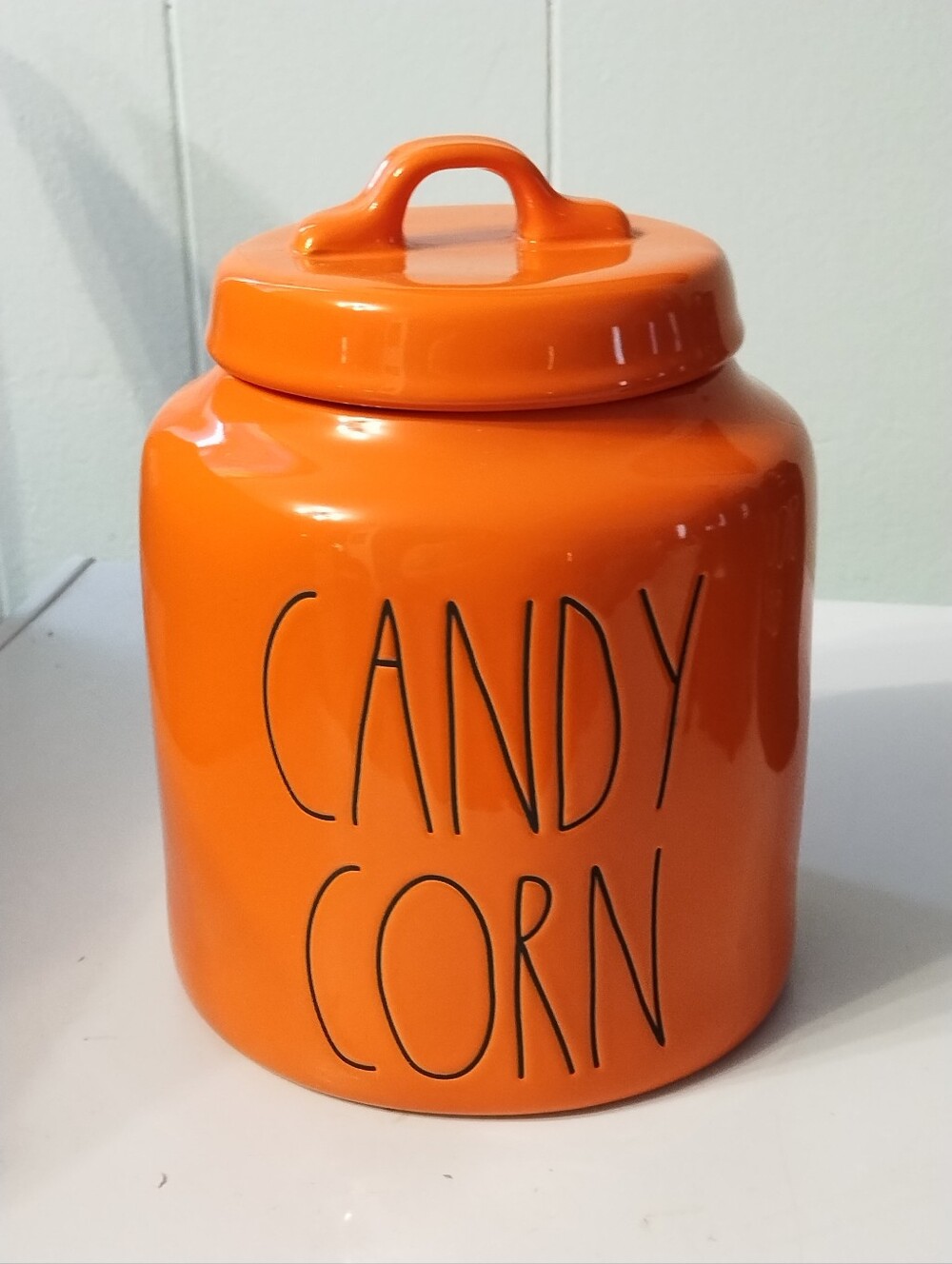 New Rae Dunn Chubby Orange CANDY CORN Ceramic Canister